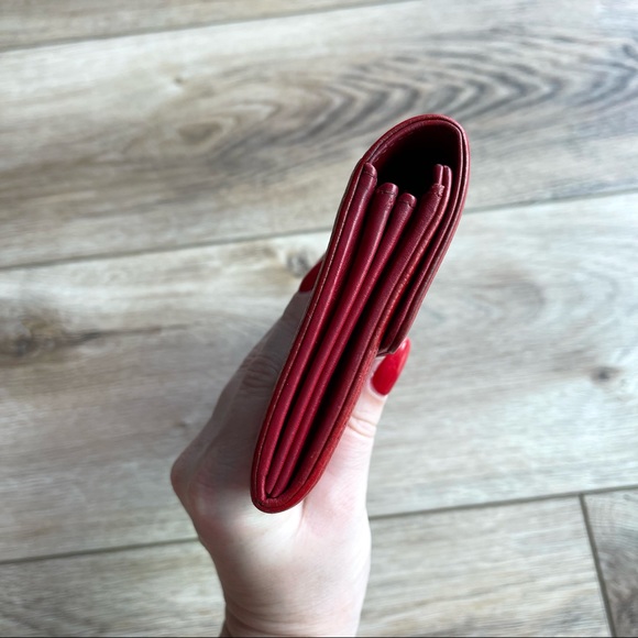 Chanel Red Caviar Leather Timeless CC Large Gusset Long Flap Wallet - Picture 10 of 17